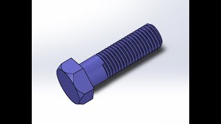 Solidworks 3D ile M24 Altı Köşe Başlı Cıvata Çizimi [upl. by Anelah]