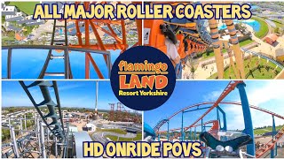 Flamingo Land  All Major Roller Coasters HD OnRide POVs [upl. by Kosaka]