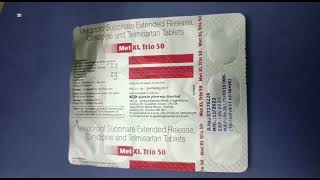 Met XL Trio 50 Tablet  Metoprolol Succinate Extended Release Cilnidipine and Telmisartan Tablets [upl. by Asyal]