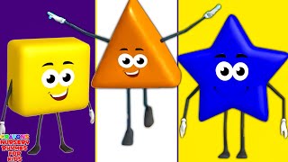 Five Little Shapes amp More Nursery Rhymes and Kids Songs by Crayons [upl. by Shalom]