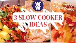 3 EASY SLOW COOKER  CROCKPOT RECIPE IDEAS  PART 2  WEIGHT WATCHERS POINTS amp CALORIES [upl. by Judenberg]