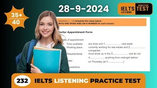 Doctor appointment form  IELTS Listening Actual Test with Answers [upl. by Diann]