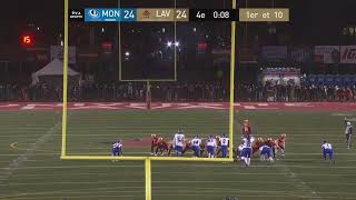 Laval Rouge et Or wins Dunsmore Cup on last play single point vs Carabins de Montreal 111222 [upl. by Okram]