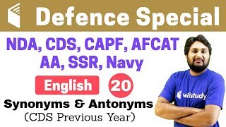 700 PM  CDS Crash Course  Defence English by Harsh Sir  Day20  Synonyms amp Antonyms [upl. by Sellig534]