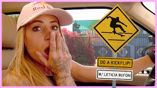 Leticia Bufoni Yells ‘DO A KICKFLIP’ At Skateboarders From Her Car [upl. by Biebel901]