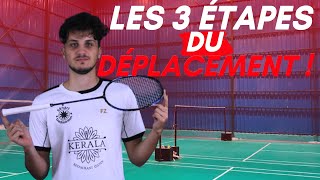 COMMENT AMÉLIORER LES 3 ÉTAPES DU DÉPLACEMENT AU BADMINTON [upl. by Notrab]