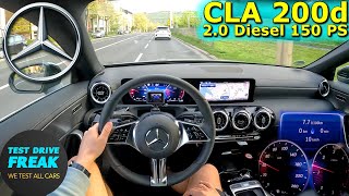 2024 Mercedes Benz CLA 200 d 150 PS CITY POV DRIVE with Fuel Consumption [upl. by Bonny]