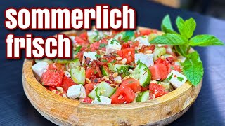 Sommerlicher Melonensalat mit Feta  Westmünsterland BBQ [upl. by Tannie]