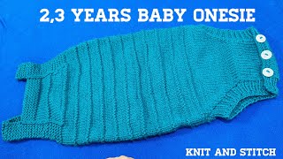 How To Knit Baby Onesie In Hindi Baby onesie For Beginners Baby romper [upl. by Dorcia]