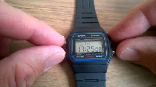 Casio F 91W Watch  Hidden Features From This Retro 90s Watch [upl. by Zug]