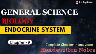 Endocrine System  Unit9  Biology  General Science  Handwritten notes  An Aspirant [upl. by Annia340]