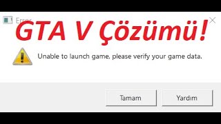 GTA V quotUnable to launch game please verify your game dataquot HATASININ ÇÖZÜMÜ MSI PC İÇİN [upl. by Jenelle609]