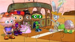 Oznoz Super Why The Tortoise and the Hare Jigsaw Puzzle Game For Kids Rompecabezas [upl. by Lyrret]