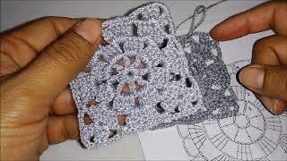 CUADROS TEJIDOS A CROCHET PASO A PASO EN ESPAÑOL PARA COLCHAS COJINES Y PONCHOS  CUADRO MANDALA [upl. by Hgielhsa]