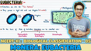 Biological Classification Lec 5 Monera Eubacteria Class 11 NEET Neetology [upl. by Nickolaus]