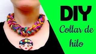 Como hacer collares fáciles y bonitos  Collar de hilo trenzado  Manualidades para vender [upl. by Berthe]