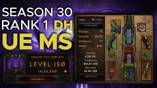 Diablo 3  Season 30 GR150 UE Multishot Rank 1 [upl. by Sacram]