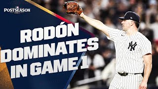 What a performance Carlos Rodón DOMINATES for the Yankees in ALCS Game 1 [upl. by Hayyikaz]