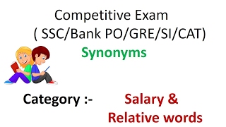 Competitive Exam Synonyms  SSCBank POGRESICAT Category  Salary [upl. by Imogene966]