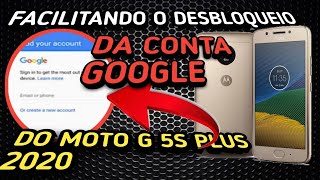 DESBLOQUEIO DE CONTA GOOGLE MOTO G5S PLUS QUE NÃO ABRE VÍDEO DO YOU TUBE ANDROID 80  81 [upl. by Cocks]