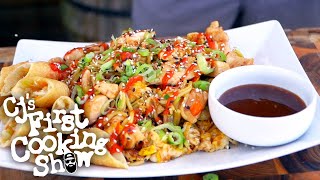 Quick and Easy Chicken Teriyaki Stir Fry Recipe  CJs First Cooking Show  Blackstone Griddle [upl. by Horn758]