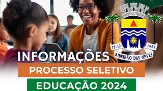 Processo Seletivo Simplificado de Educação do município de Ribeirão das Neves MG  Ano 2024 [upl. by Lewie]