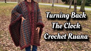 BEAUTIFUL Super EASY Crochet Ruana Tutorial  Turning Back The Clock [upl. by Jeffry]