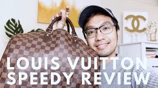 LOUIS VUITTON SPEEDY B 35 REVIEW  PROS amp CONS  WIMB  WEAR AND TEAR [upl. by Einwahs]