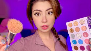 ASMR FAST amp Aggressive Doing Your Makeup 🌸 Layered Sounds Roleplay Personal Attention CHAOTIC [upl. by Bessie]