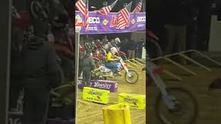 Ronnie Mac Jumping The Gate At Hoosier Arenacross [upl. by Myers]