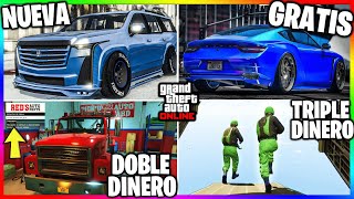 NUEVA ACTUAlIZACION NUEVA CAMIONETA TRIPLE DINERO COCHAZO GRATIS DESCUETOS amp MÁS GTA Online [upl. by Olatha]