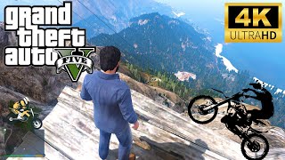 Micheal bike jump on mountain top in gta 5 KORDGAMER 2024 [upl. by Aidnac254]