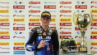 2024 Bennetts British Superbike R6 Race 1 podium reactions from Brands Hatch [upl. by Ayahsey]