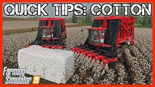 QUICK TIPS COTTON  Farming Simulator 19 [upl. by Gladys813]