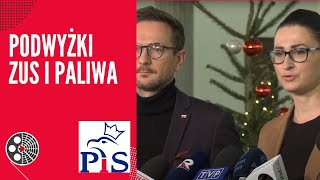 Podwyżki ZUS i paliwa  Konferencja PiS [upl. by Nedyarb]