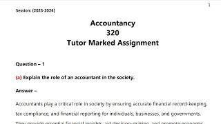 Nios Class 12th Accountancy 320 Solved TMA Solution Session October 2024 niostma2024 [upl. by Ranna524]