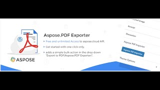 Aspose PDF Exporter for WordsPress [upl. by Allerbag]