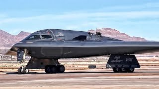 B2 Bomber Flight Operations At Nellis AFB [upl. by Neeli]