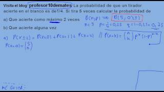 Distribución binomial 06 ejercicio 3 [upl. by Purpura637]