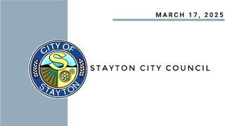 March 17 2025 Stayton City Council Meeting Live Stream [upl. by Mountfort405]