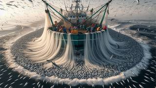 How American Fishermen Catch Billions of Anchovies  Catching Sardines with Big Nets on Morden Boat [upl. by Maridel]