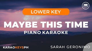 Maybe This Time  Sarah Geronimo Lower Key  Piano Karaoke [upl. by Hanad821]