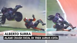 Detikdetik Alberto Surra Alami Crash Parah di FP3 Moto3 Amerika [upl. by Anerys]