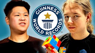 Worlds Fastest Speedcubers Go Head to Head  Guinness World Records [upl. by Stefan]