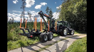 BMF 11T1Pro forestry trailer and BMF 720 crane in Czech [upl. by Tterrab]