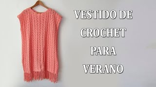 VESTIDO DE CROCHET PARA MUJER PARA LA PLAYA EXPLICADO AL DETALLE PARA ADAPTARLO A TODAS LAS TALLAS [upl. by Eleonora]