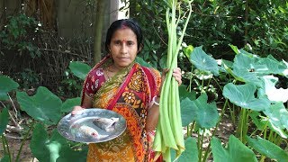 Kachu Shak Ilish Macher Matha Diye  Village Delicious Bangali Food [upl. by Napier]