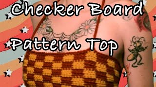 Checker Board Pattern Crochet Top [upl. by Nivahb957]