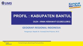 PROFIL WILAYAH KABUPATEN BANTUL IRMA HERAWATIE100211093 [upl. by Gordan]