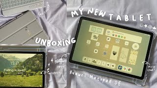 Unboxing new tab Huawei Matepad SE  Pengganti Laptop multi window esthetic homescreen [upl. by Aibun765]